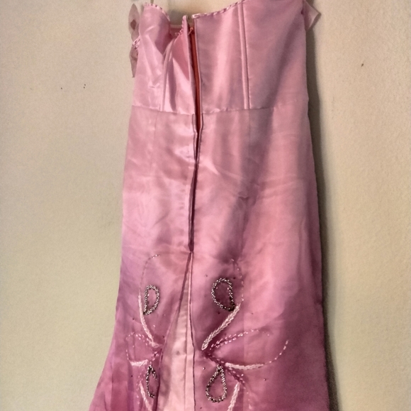 MANNY OCAMPO Pink ombre tiered strapless dress sequin floral prom wedding formal - Picture 8 of 9